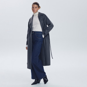 Reserved - Džíny širokého střihu s vázáním - indigo jeans - 582HV-57J