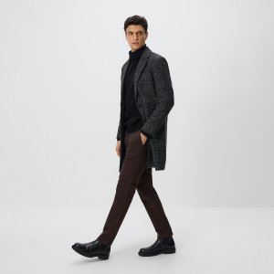 Reserved - Bavlněné kalhoty chino slim - tmavě hnědá - 6002L-89X