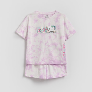 Reserved - Dvoudílné pyžamo Hello Kitty - orchidejová - 615EB-40X