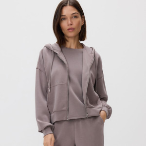 Reserved - Mikina oversized - kávová - 688GA-84X