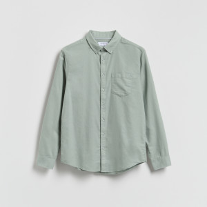 Reserved - Košile slim fit s vysokým podílem bavlny - bledá zelená - 698IE-07X