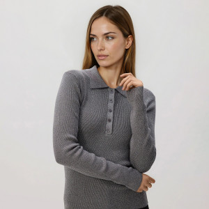 Reserved - Halenka s límečkem - tmavě šedá - 7225B-90L