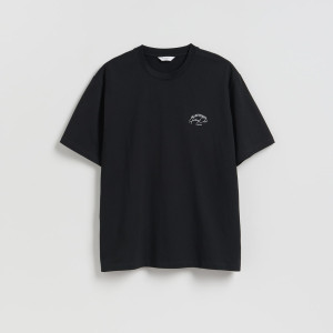 Reserved - Tričko relaxed fit s potiskem - černý - 725JM-99X