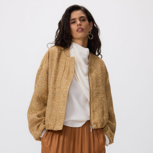 Reserved - Bunda bomber - zlatý - 777JC-GLD