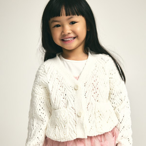 Reserved - Ažurový kardigan - krémová - 788FH-01X