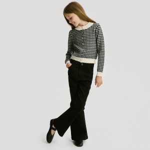 Reserved - Džíny high waist flare - černý - 808FF-99J
