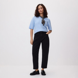 Reserved - Jeansy mom fit slim se zkrácenou nohavicí - černý - 831IU-99J