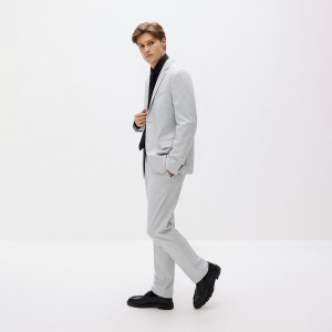 Reserved - Oblekové kalhoty slim fit - světle šedá - 833HO-09M