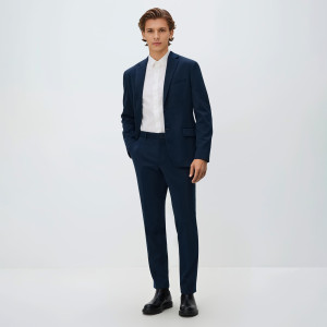 Reserved - Oblekové kalhoty slim fit - tmavomodrá - 843HO-59M