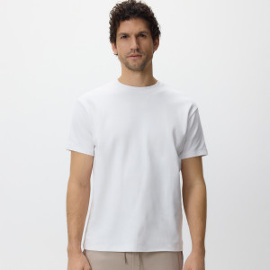 Reserved - Tričko regular fit z mercerované bavlny - krémová - 969HL-01X