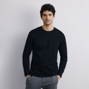 Reserved - Longsleeve z mercerované bavlny - černý - 970HL-99X