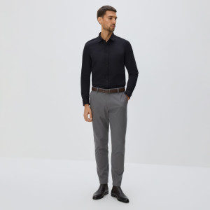Reserved - Bavlněné kalhoty slim fit - tmavě šedá - 991EV-90X