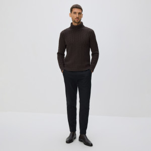 Reserved - Bavlněné kalhoty slim fit - černý - 991EV-99X