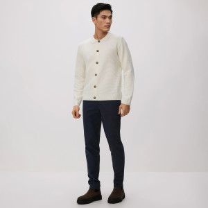 Reserved - Kalhoty chino slim fit - tmavomodrá - QF747-59M