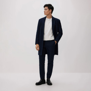 Reserved - Kalhoty chino slim fit - tmavomodrá - RH028-59X
