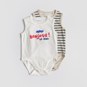 Reserved - Bavlněná body 2 pack - krémová - UC100-01X