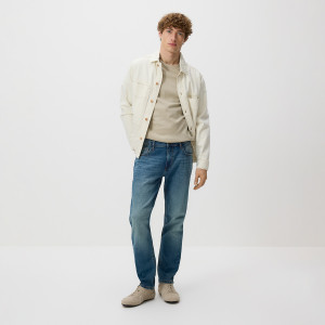 Reserved - Džíny slim se sepraným efektem - indigo jeans - WM858-57J