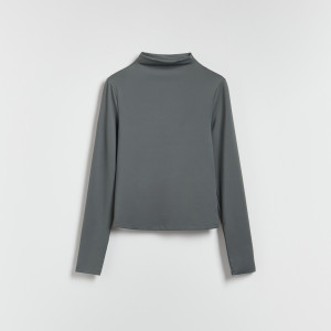 Reserved - Longsleeve s rolákem - středně šedá - ZI723-85X