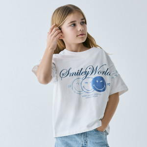 Reserved - SmileyWorld® póló - krémszínű - 001HU-01X