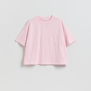 Reserved - Póló hímzéssel - pasztellpink - 041HT-03X