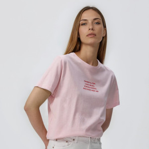 Reserved - Nyomott mintás T-shirt - rózsaszín - 156HT-30X