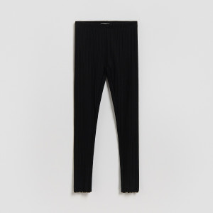 Reserved - Bordázott kötésű leggings - fekete - 174HN-99X