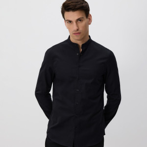 Reserved - Slim fit pamuting - fekete - 217BK-99X