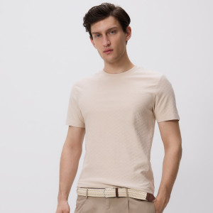 Reserved - Strukturális slim fit póló - testszínű - 271FP-02X