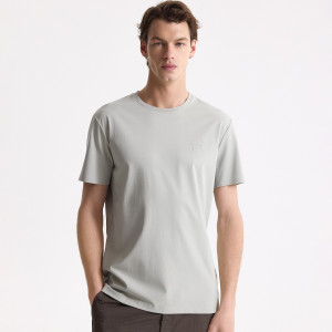 Reserved - Slim fit, mercerezett pamutban gazdag T-shirt - világoszöld - 284FP-70X