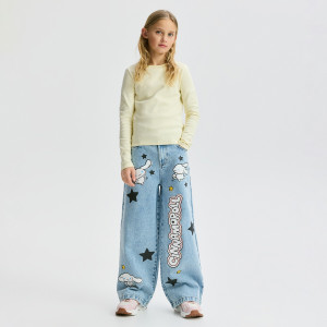 Reserved - Super wide leg farmer Cinnamoroll - kék - 308HN-50J