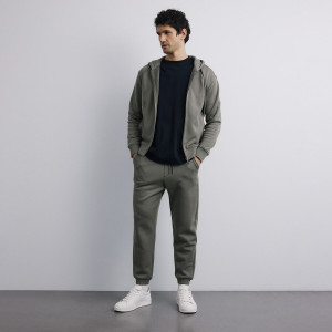 Reserved - Regular fit szabadidő nadrág - szürkészöld - 463EF-97X