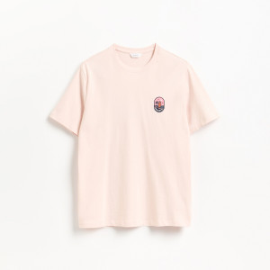 Reserved - Regular szabású pamut póló - pasztellpink - 475IO-03X