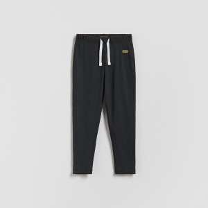 Reserved - Bordázott kötésű leggings - sötétszürke - 481HK-90X