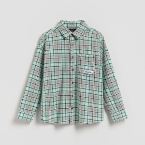 Reserved - Kockás flanel ing - halványtürkiz - 509HW-06X