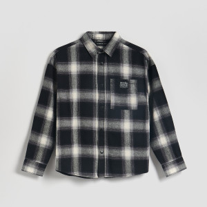 Reserved - Kockás flanel ing - fekete - 510HW-99X