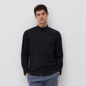 Reserved - Slim fit ing álló gallérral - fekete - 516HT-99X