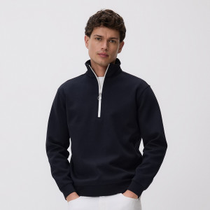 Reserved - Regular fit pamut melegítőfelső - tengerészkék - 528EF-59X