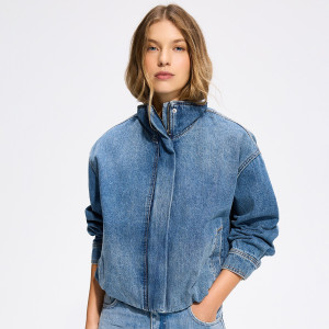Reserved - Állógalléros farmerdzseki - kék - 529JX-55J
