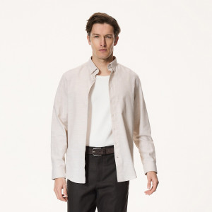 Reserved - Regular fit, egyszerű ing - bézs - 549HT-08X