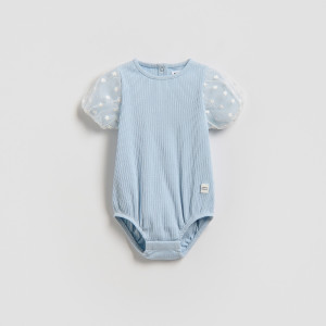 Reserved - Body dekoratív ujjal - halványkék - 630IM-05X