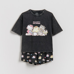 Reserved - Hello Kitty és barátai pizsama - sötétszürke - 633IN-90X