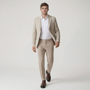 Reserved - Chino slim fit nadrág - bézs - 6704L-08X