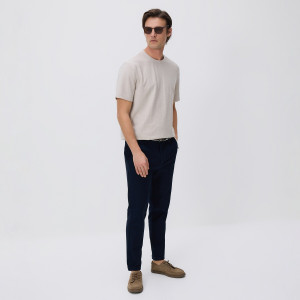 Reserved - Slim fit nadrág övvel - tengerészkék - 6705L-59X