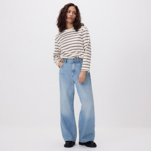 Reserved - Rövidebb szárú wide leg farmer - kék - 706IR-50J