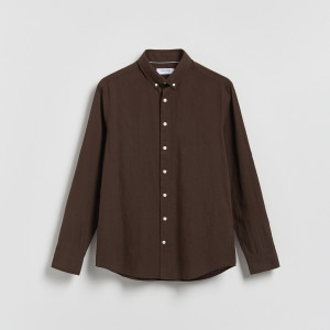 Reserved - Slim fit pamuting - sötétbarna - 709IE-89X