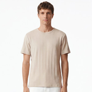 Reserved - Slim fit póló - bézs - 723JM-08X