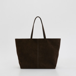Reserved - Művelúr shopper táska - sötétbarna - 763FC-89X