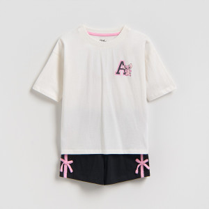 Reserved - Lilo & Stitch kétrészes pizsamaszett - krémszínű - 799IR-01X