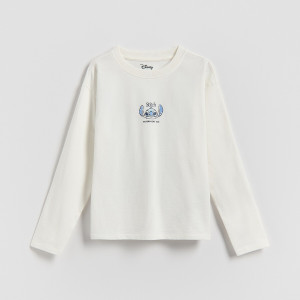 Reserved - Lilo és Stitch hátoldali mintás póló - krémszínű - 803HT-01X