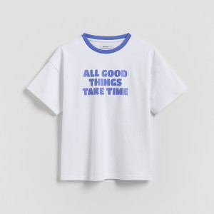 Reserved - Nyomott mintás T-shirt - krémszínű - 823HT-01X